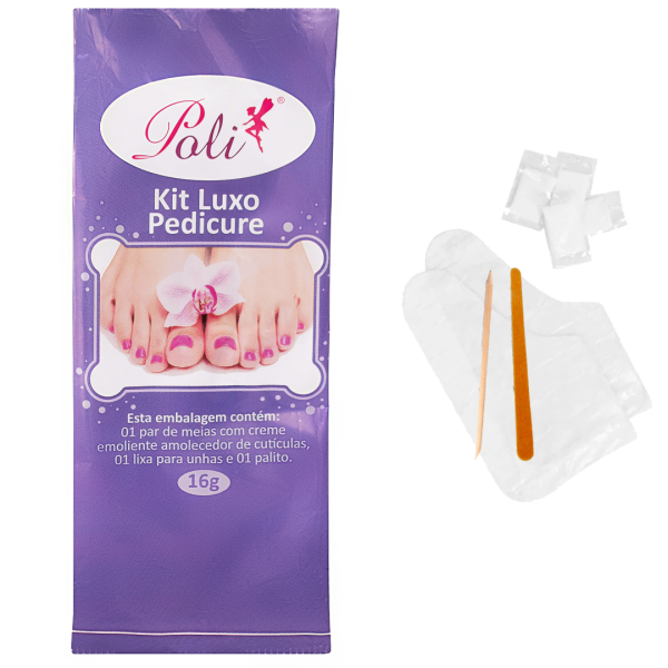 KIT LUXO PEDICURE (MEIA C/CR+PALITO+LIXA) EMB C/20UN