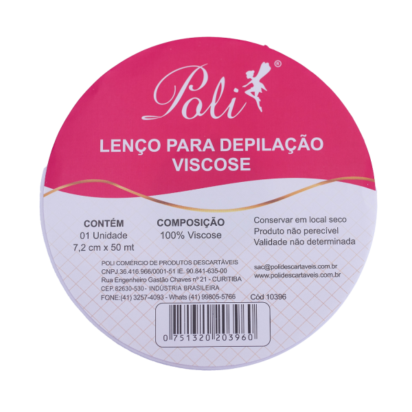 LENÇO P/DEPILAÇÃO (VISCOSE) ROLO 50MTS POLI