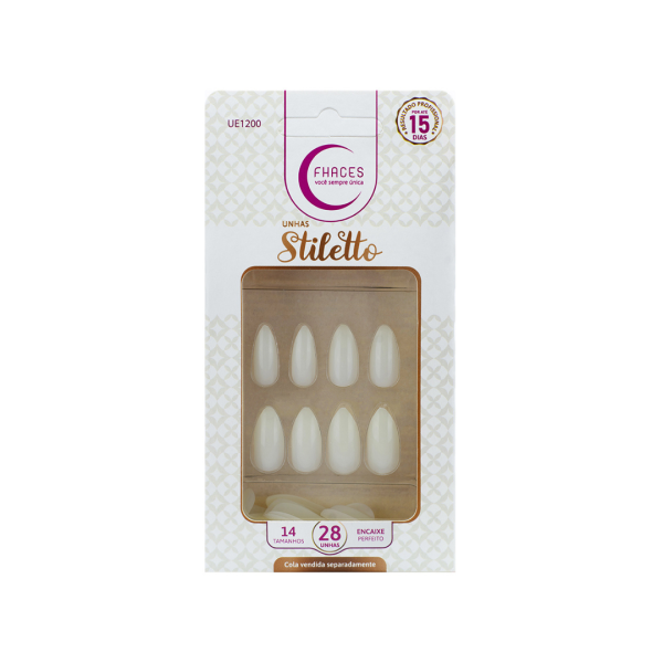 UNHAS FHACES STILETTO NATURAL