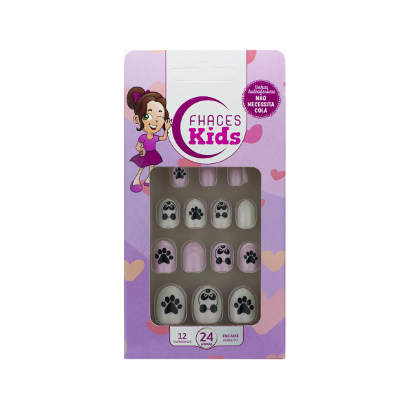 UNHAS FHACES INFANTIL PANDA ROSE