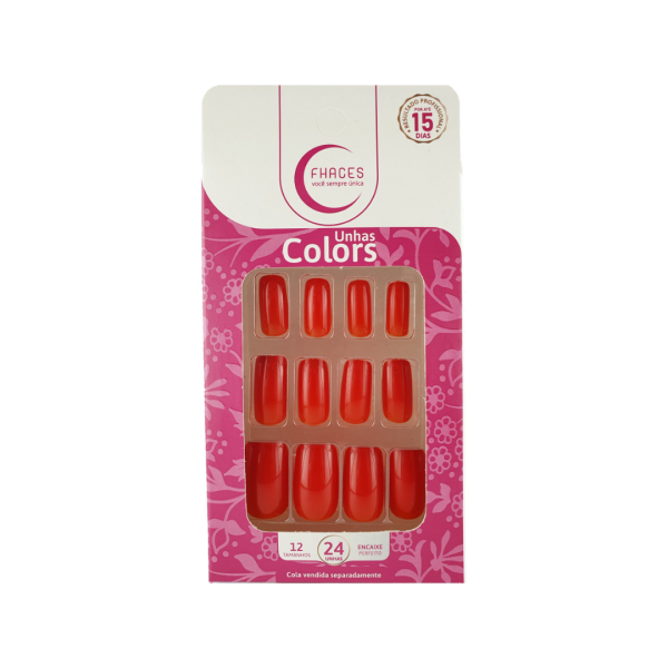 UNHAS FHACES COLORS VERMELHO VIVO