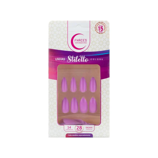 UNHAS FHACES STILETTO COLORS LAVANDA