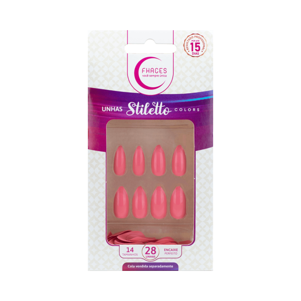 UNHAS FHACES STILETTO COLORS SALMAO