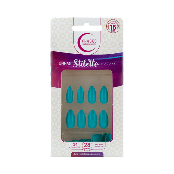 UNHAS FHACES STILETTO COLORS TIFFANY